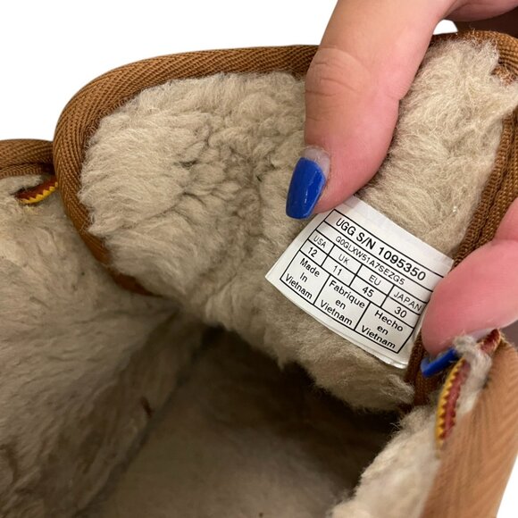 Ugg Neumel Men's Brown Lace Up Round Toe Leather Fur Lining Chukka Boots Size 11 - Picture 8 of 9